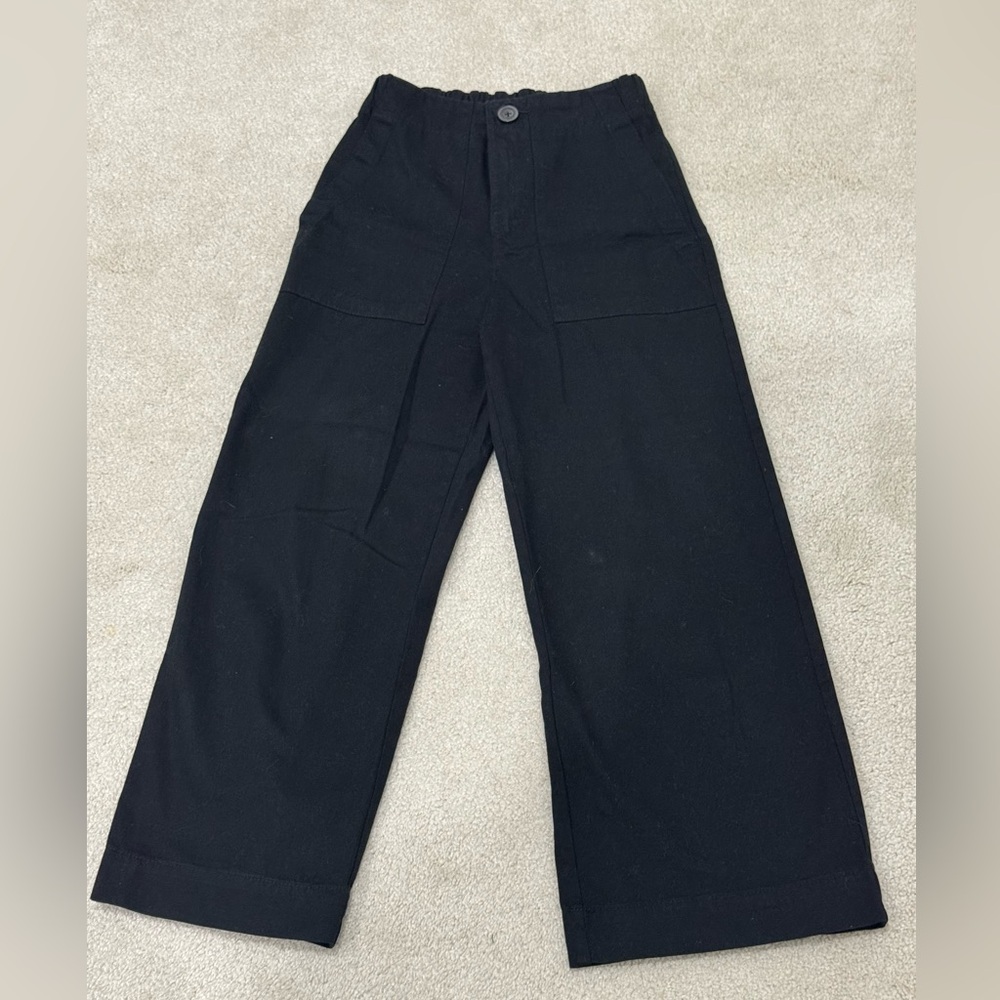 High-waisted wide-leg cropped trousers
